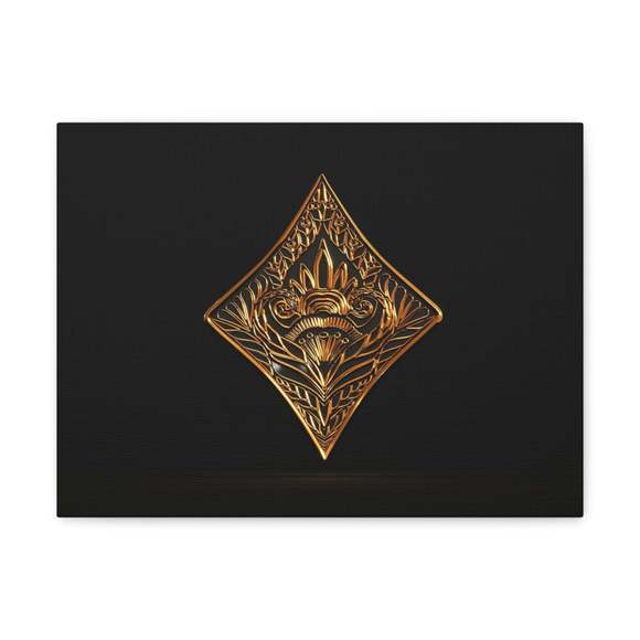 3D Gold Diamonds Playing Card Canvas Wall Art for Home Decor Ready
